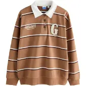 Next Sweatshirt 'Gilmore' ecru / caramelo / castanho escuro