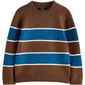 Next Pullover azul / chocolate / branco