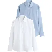Next Camisa azul claro / branco