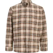 Jack & Jones Camisa 'JJEField' bege / chocolate / preto / branco