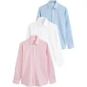 Next Camisa azul claro / rosa escurecido / branco