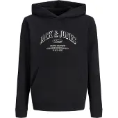 Jack & Jones Junior Sweatshirt 'JJEDENVER' preto / mosqueado preto / branco