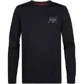 Petrol Industries Camisa azul escuro / cinzento claro