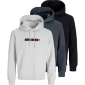 Jack & Jones Sweatshirt 'JJMUNK' marinho / vermelho / preto / esbranquiçado
