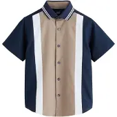 Next Camisa bege escuro / navy / branco