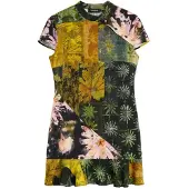 Desigual Vestido verde / oliveira / rosa escurecido / preto