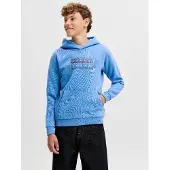 Jack & Jones Junior Sweatshirt 'JCOFusion' azul / azul escuro / preto / branco