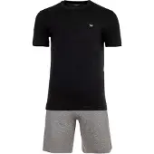 Emporio Armani Pijama curto acinzentado / preto