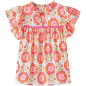 IZIA Blusa verde claro / pó / rosa escuro / branco