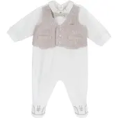 Chicco Macacão/Body ecru / bege mosqueado