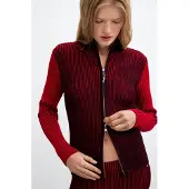 Desigual Casaco de malha vermelho / preto