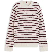 Tommy Hilfiger Pullover 'Essential' bordeaux / branco