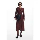 Desigual , Vestido de linhas assimétricas, Viscose, Vermelho, XS