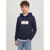 Jack & Jones Junior Sweatshirt 'JJBuster' azul escuro / vermelho / branco