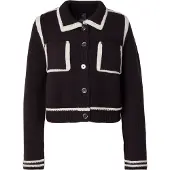 Pinko Casaco de malha 'NEW SULCIS' chocolate / branco