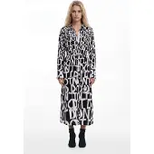 Desigual , Vestido midi com lettering, Viscose, Preto, L