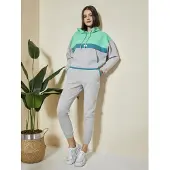 Tommy Life Fato de jogging azul céu / cinzento claro / menta