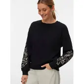 Vero Moda Sweatshirt 'VMLada' creme / preto
