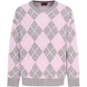MyMo ROCKS Pullover cinzento / cor-de-rosa / branco