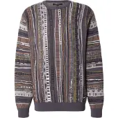 Iriedaily Pullover 'Theodore' castanho / cinzento escuro / preto / branco