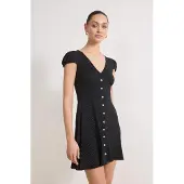 Trendyol Vestidos camiseiros preto / branco