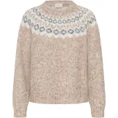 Kaffe Pullover 'KABerta' bege mosqueado / preto / branco