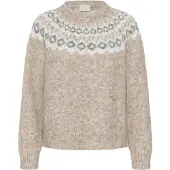Kaffe Pullover 'KABerta' bege mosqueado / preto / branco