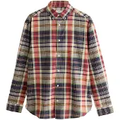Next Camisa camelo / navy / vermelho