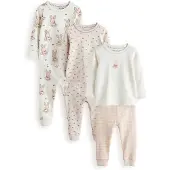 Next Pijama bege / nude / castanho escuro / branco