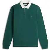 Tommy Hilfiger Camisa 'ESSENTIAL' verde escuro / branco