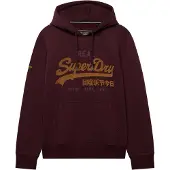 Superdry para homem. M2014568A Camisola com capuz Heritage Relaxed cor de bordô (XL), Casual, Algodão, Borgonha