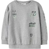 Name it Sweatshirt 'NMMNilius' acinzentado / verde / preto / branco