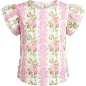 Usha Blusa bege / verde / rosa