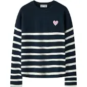 Name it Pullover 'NKFLine' azul escuro / branco