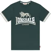 Lonsdale Camisa 'Kergord' bege / verde escuro / branco