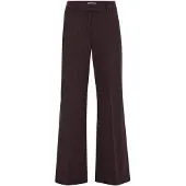 We fashion Calças com vincos castanho claro / vermelho vinho