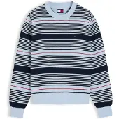 Tommy Hilfiger Pullover 'ESSENTIAL' navy / azul pastel / vermelho sangue / branco