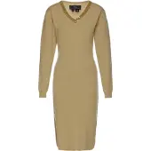 Faina Vestido bege escuro