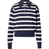 Levi's Pullover 'Super Soft LS Polo' navy / azul claro / alaranjado / branco