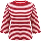 Usha Camisa vermelho vivo / branco