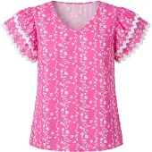 Usha Blusa rosa / branco
