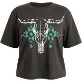 Usha Camisa azul / cinzento / laranja / branco