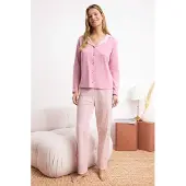 Trendyol Pijama rosa claro / branco