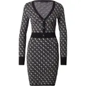 GUESS Vestido de malha 'AUBREY' preto / branco