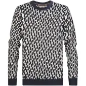 Petrol Industries Pullover creme / azul escuro