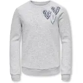 ONLY GIRLS Sweatshirt 'KOGMARY' azul pombo / cinzento claro / berinjela
