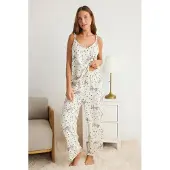 Trendyol Pijama camurça / marinho / azul claro / rosa escurecido