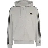 Adidas CASACO COM CAPUZ ESSENTIALS EM TECIDO FRENCH COM FECHO INTEGRAL E 3 RISCAS