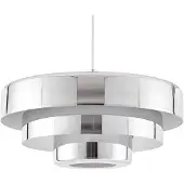 LINDBY Candeeiro suspenso Tivra, cromado, Ø 35 cm, metal, E27