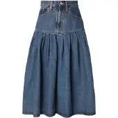 Levi's Saia 'Yoked Pleated Skirt' azul ganga